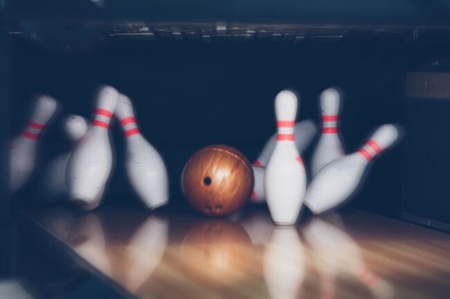 Ten Pin Bowling At Alley
