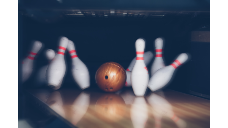 Ten Pin Bowling At Alley
