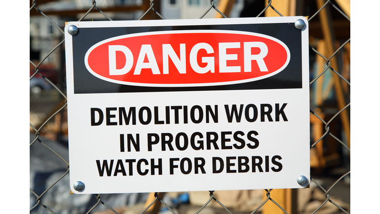Danger demolition in progress