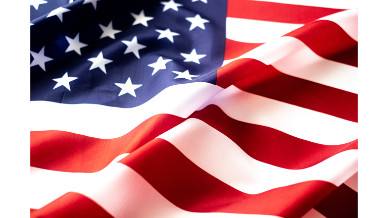 American flag background. American Independence day background. Celebration of American independence day, the 4th of July (the Fourth of July). Holiday concept. Top view.