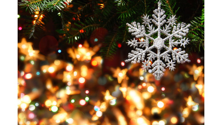 Christmas Tree Bauble on luminous background