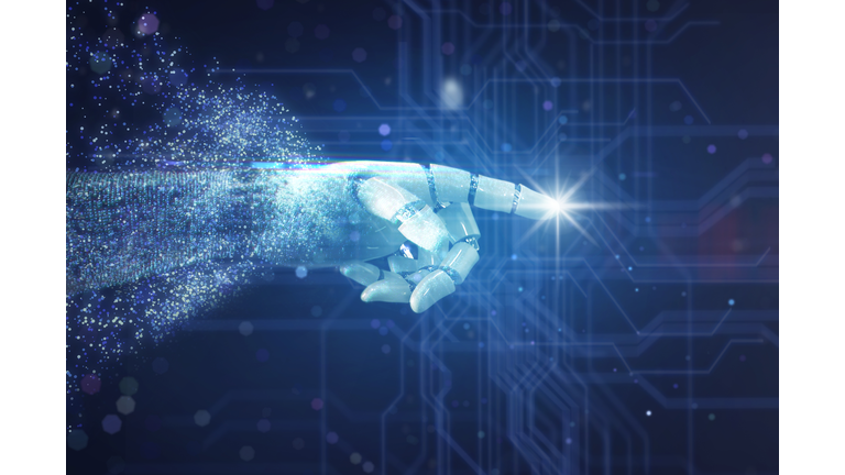 Particle forming AI robot hand