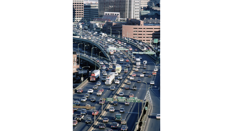 traffic on expressway, boston, ma