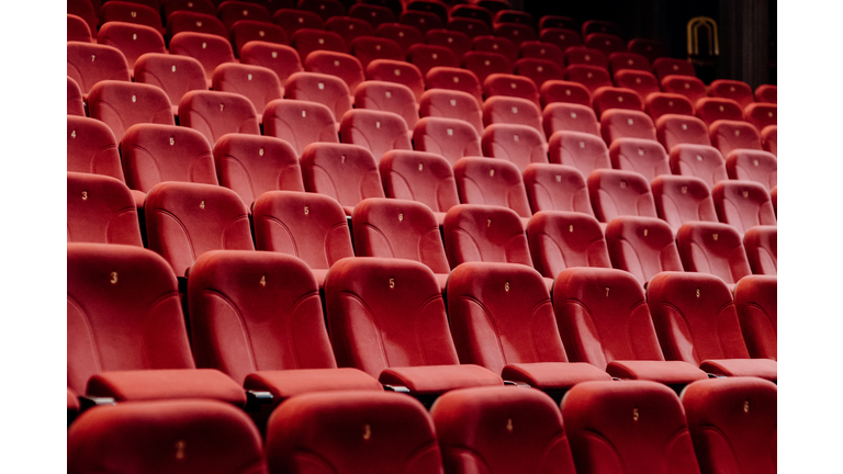 Full Frame Shot Of Empty Seats In Movie Theater