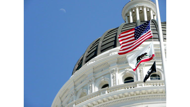 California Capitol Dome with Moon