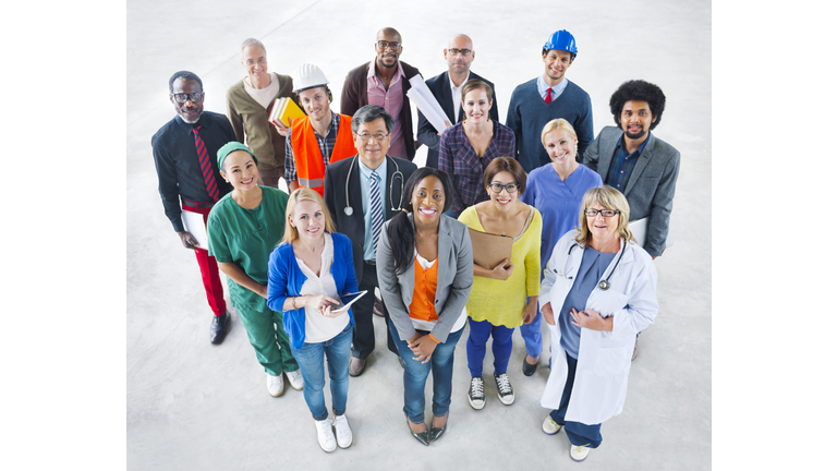 Group of Diverse Multiethnic People with Various Jobs