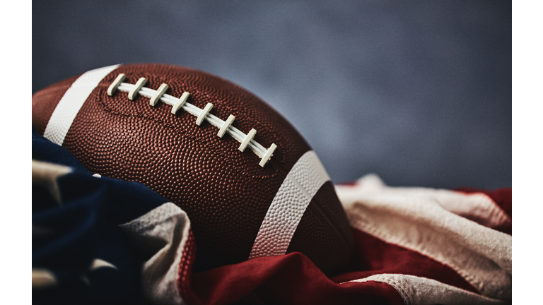 American football background with American flag