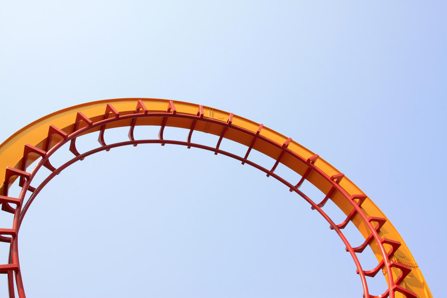 Roller coaster circular orbit, closeup of photo