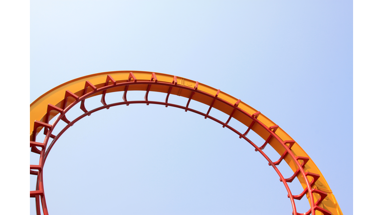 Roller coaster circular orbit, closeup of photo