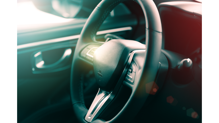 Steering wheel of a luxury car