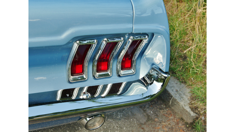 Taillights of a classic car in detail