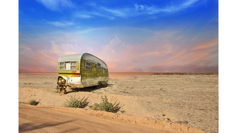 Abandoned Trailer in Arizona Desert