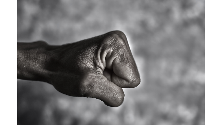young man ready to punch or fight