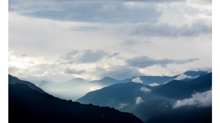 Foggy Mountains with cloud in the morning