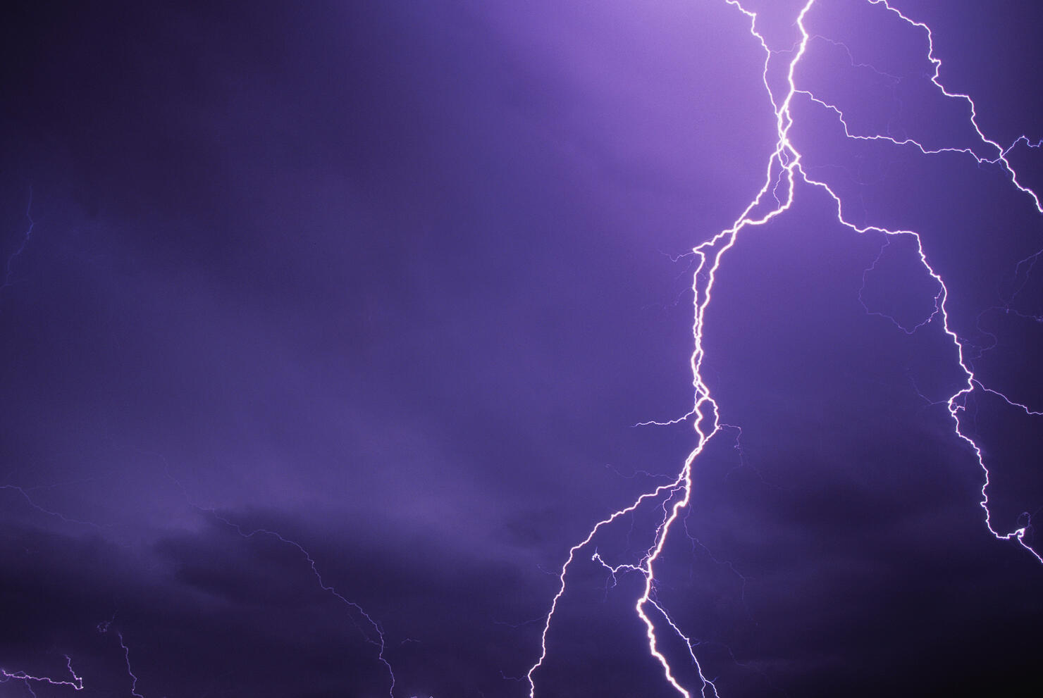 Lightning Bolts Above Colorado at Night