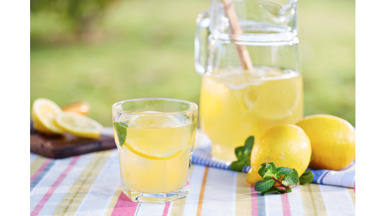 Glass of homemade lemonade