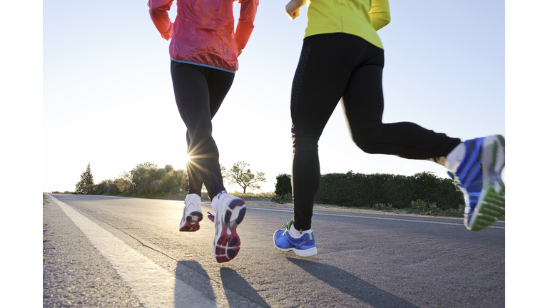 Young couple jogging