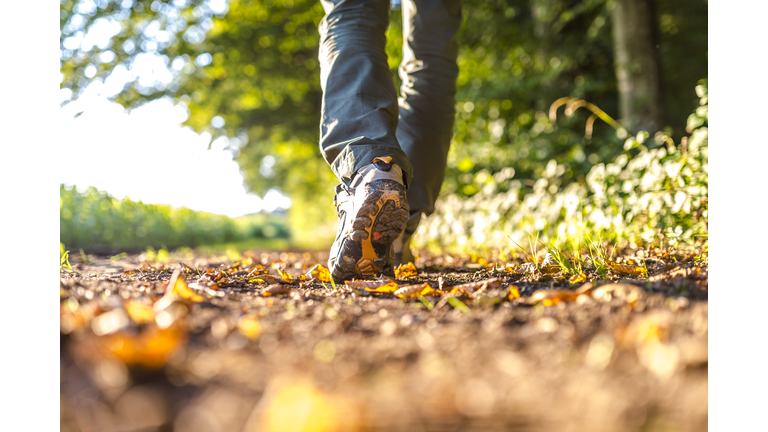 Detail of man hiking