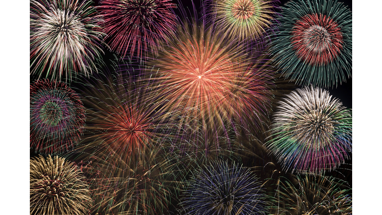 Fireworks collage background