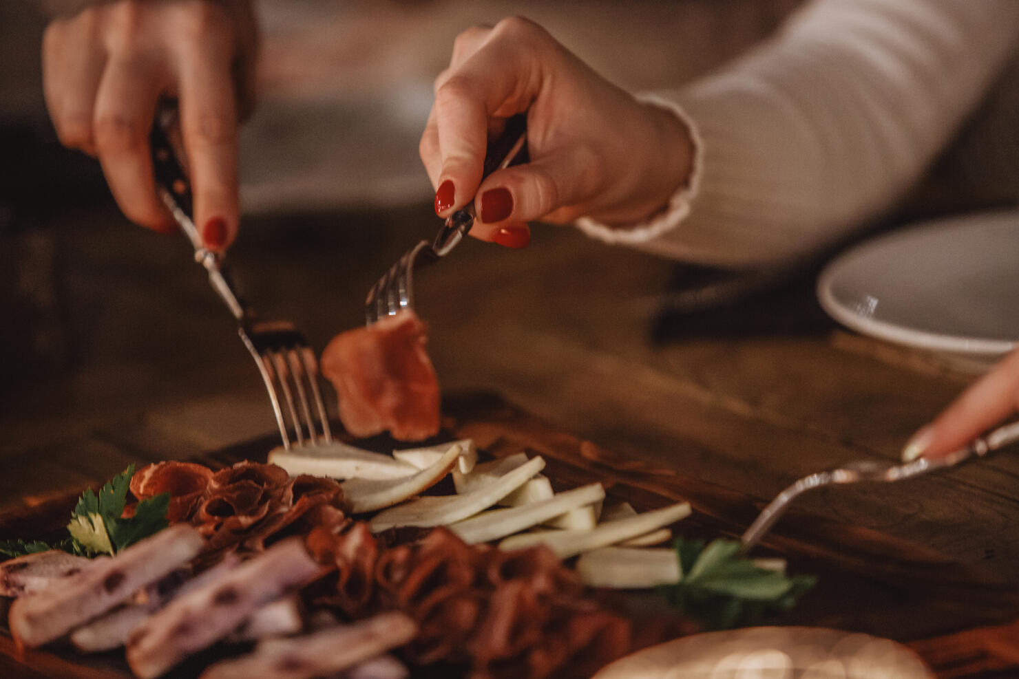 Delicatessen and cheese served on the table