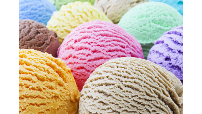 Colorful Ice Cream Scoops Background