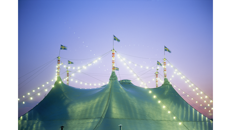 Tent with flags