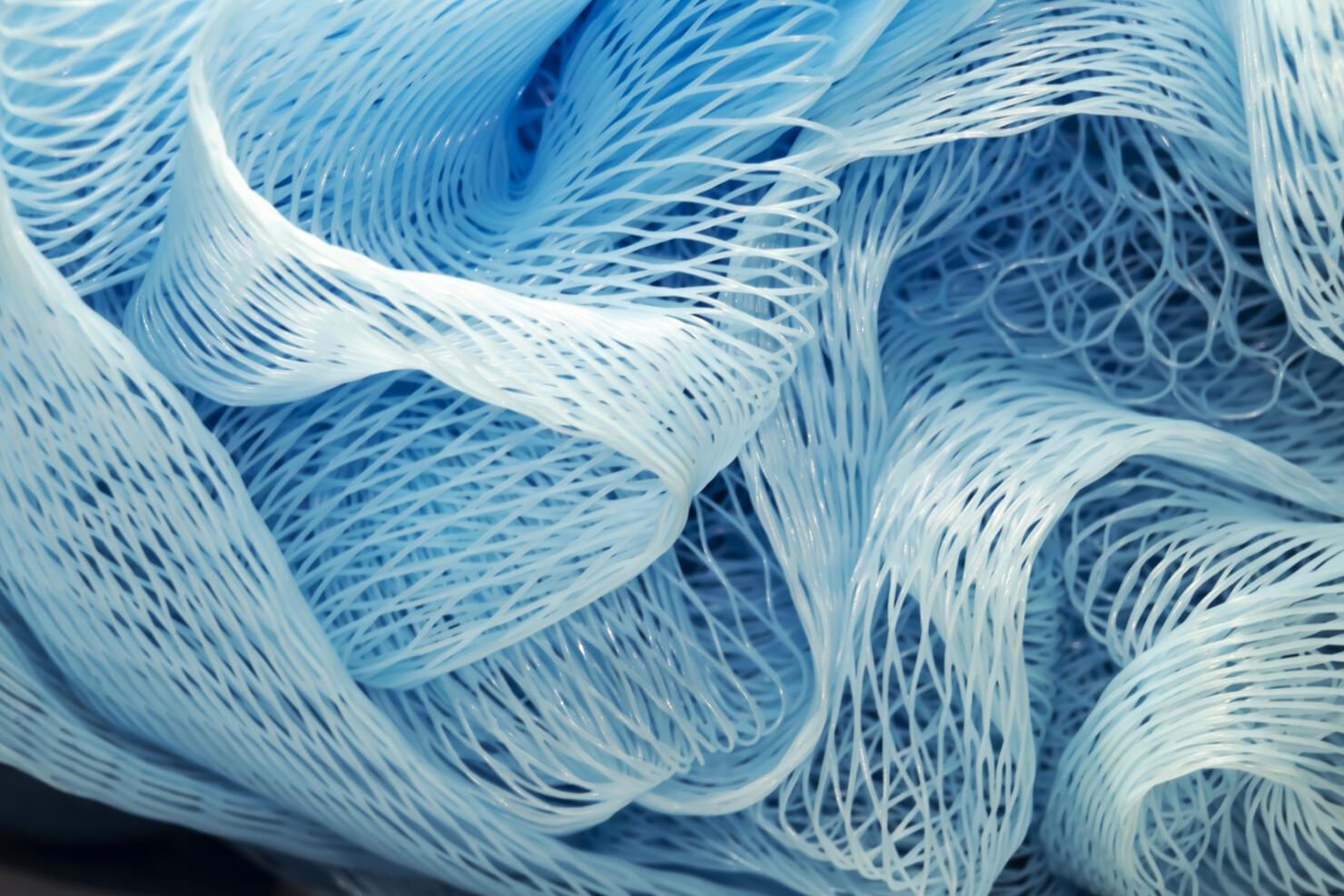 Full Frame Shot Of Blue Nylon Loofah
