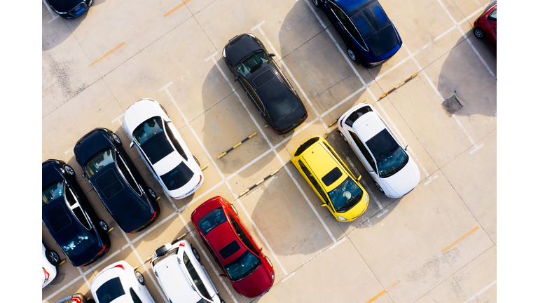 Outdoor parking lot in the city center