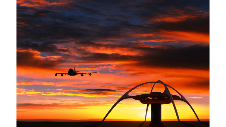 Jet Arriving at Los Angeles International Airport