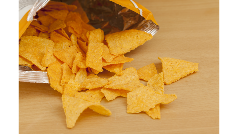 doritos on wooden table