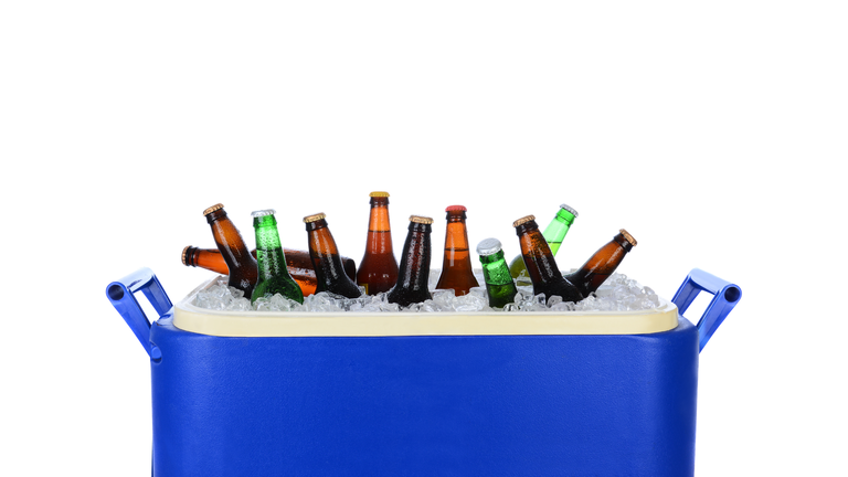 Ice Chest Full of Beer Bottles