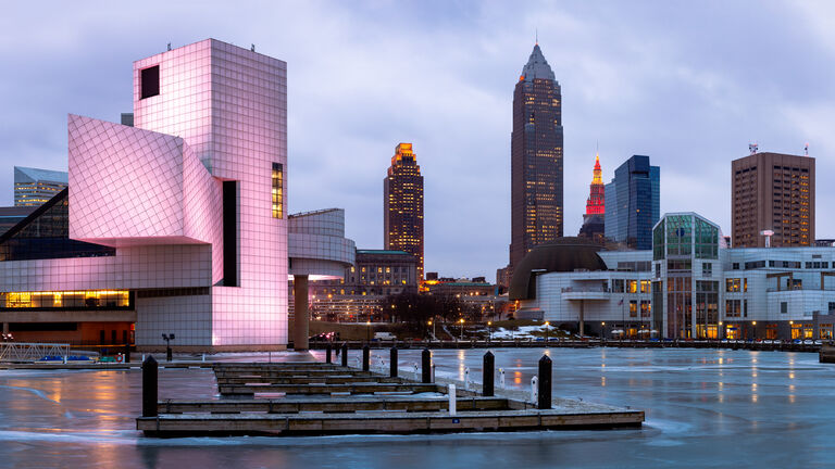 Skyline, Early Morning, Cleveland, Ohio, America