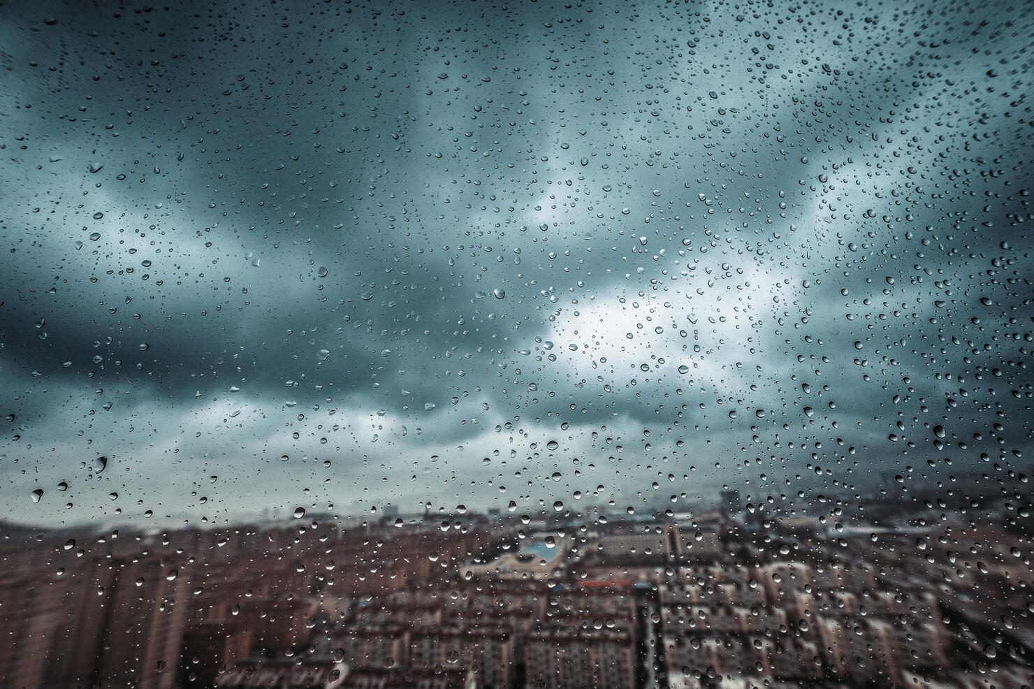 Heavy Rainstorm Out of Window