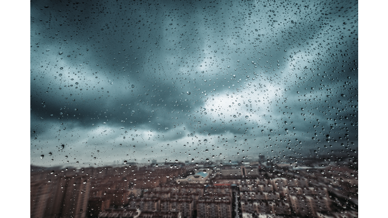 Heavy Rainstorm Out of Window