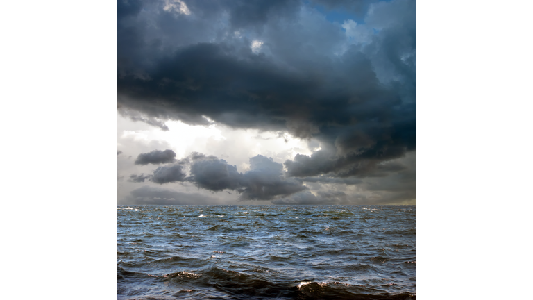 Tropical storm and spooky seascape