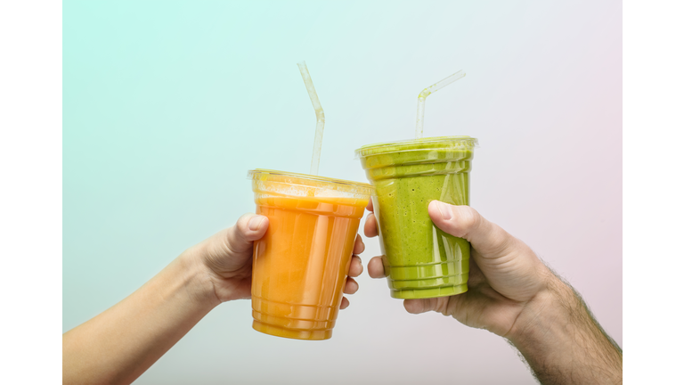 Toasting with fruit smoothies