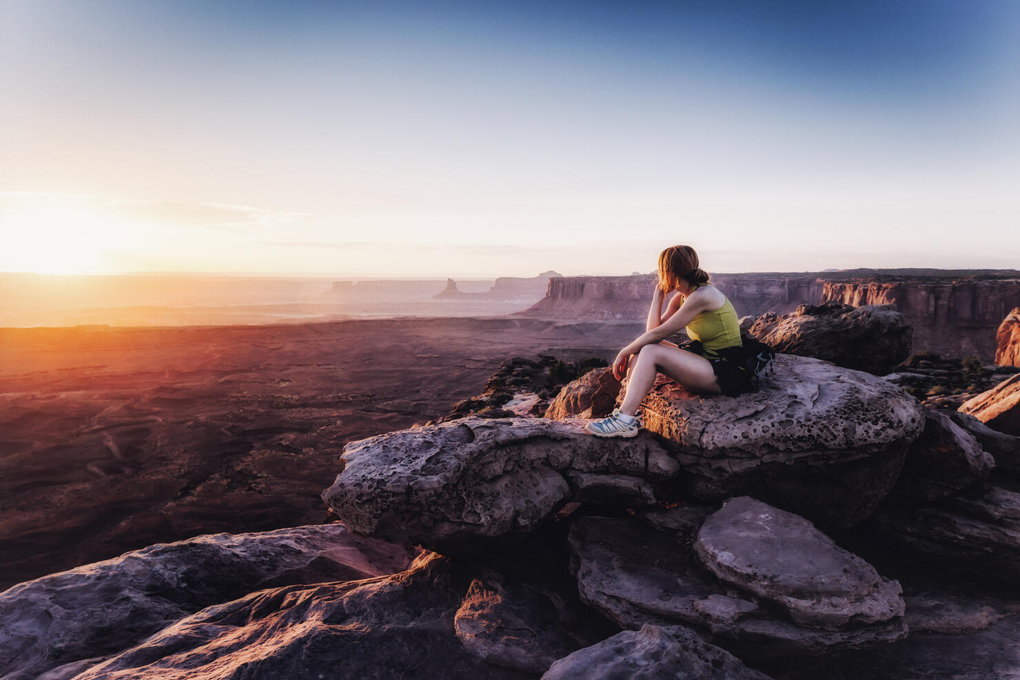 Canyonlands park at sunset