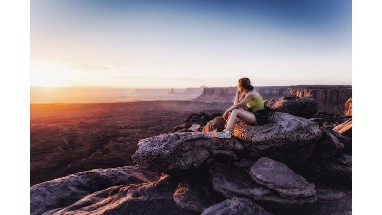 Canyonlands park at sunset