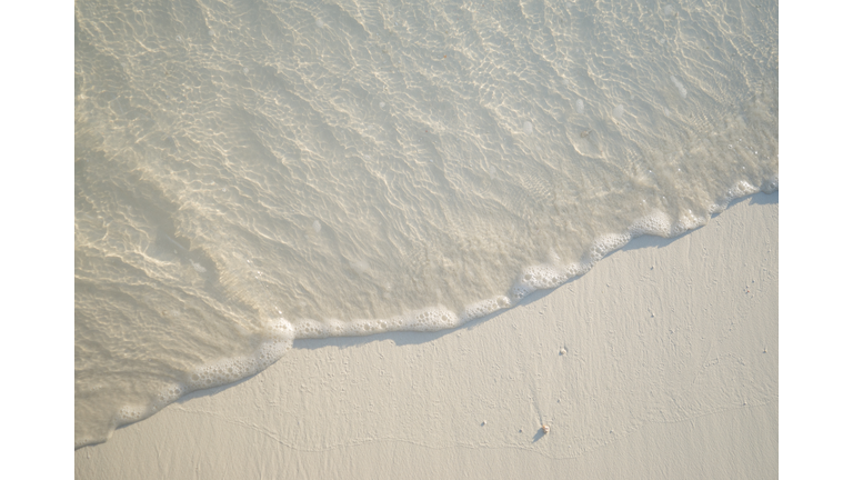 Soft sea wave on sand beach, natural background