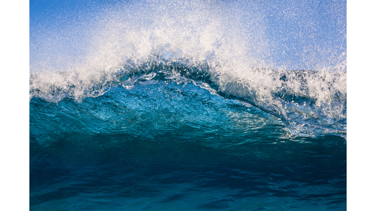 Lip of a wave breaking in ocean, Haleiwa, Honolulu, Hawaii, America, USA