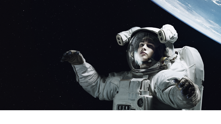 Astronaut floating in space