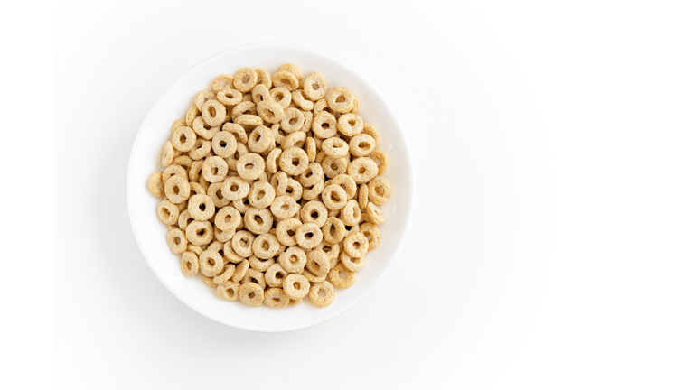 cereal cheerios bowl isolated on white background