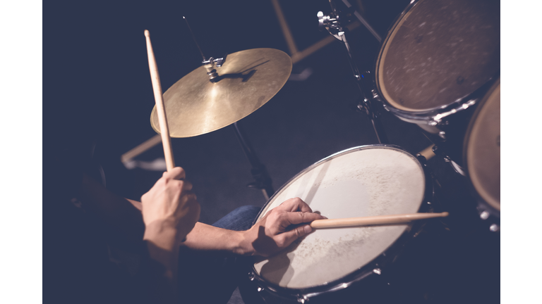 Drummer playing drums