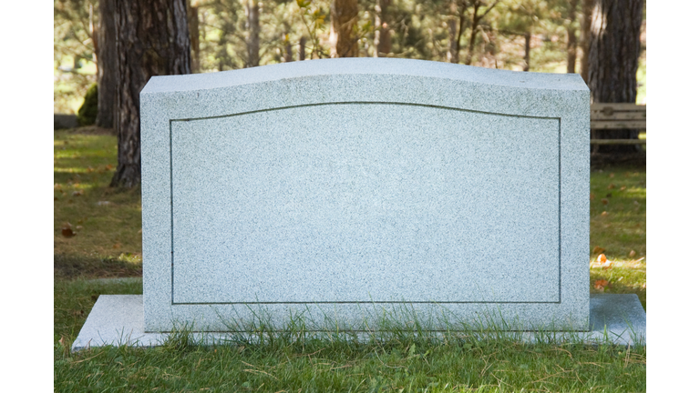 Blank Cemetery Headstone Close Up, No Name