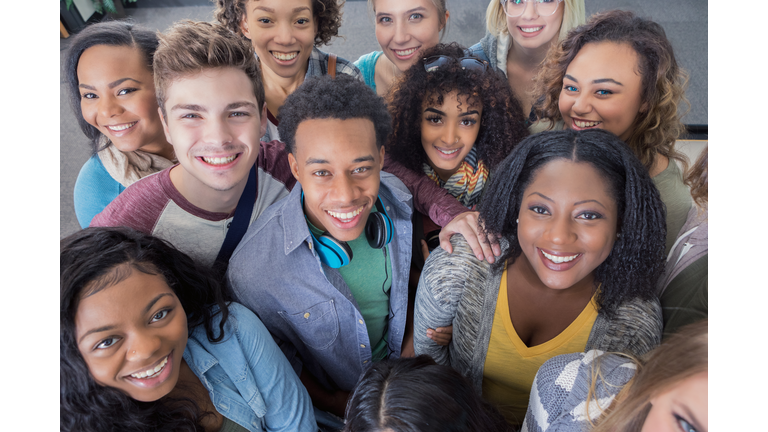 Diverse group of smiling young adults