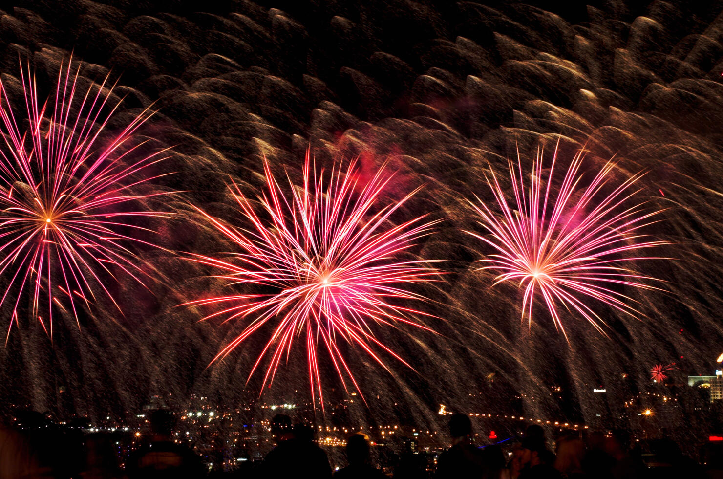 Low Angle View Of Firework Display At Night