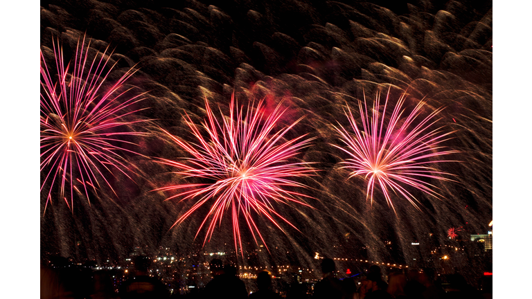 Low Angle View Of Firework Display At Night