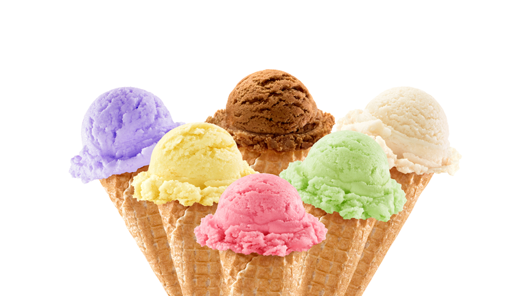 Colorful ice creams