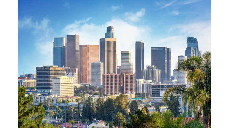 Los Angeles, California, USA downtown cityscape at sunny day