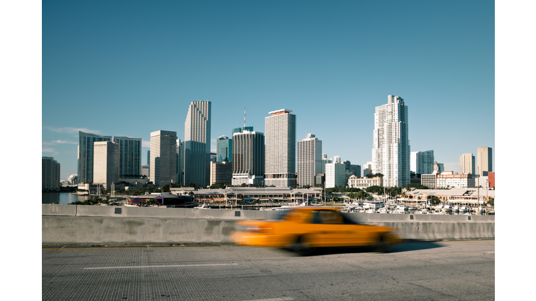 Downtown Miami with Taxi